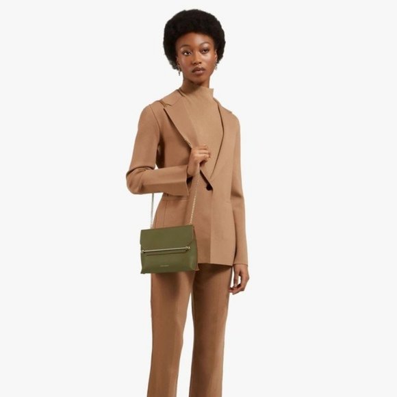 Strathberry Convertible Crossbody Stylist Bamboo Fire Edge NWT Gold Chain Strap - Picture 5 of 9